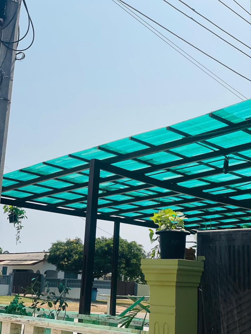 Modern steel pergola canopy